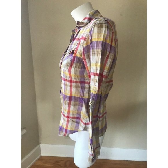 Postmark Anthropologie Fairweather Plaid Top - Picture 7 of 10